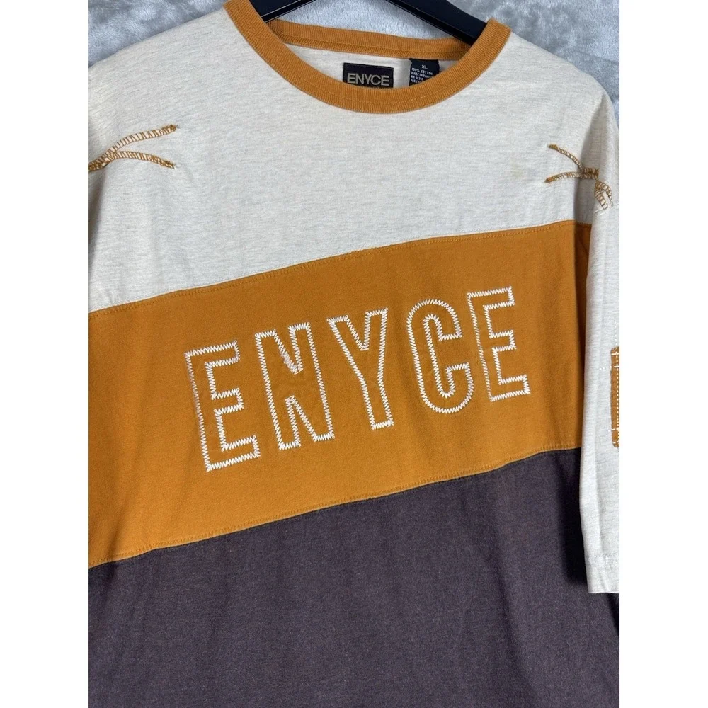 Vintage Y2K Enyce Colorblock Embroidered Spellout Shirt Mens XL Hip Hop Skater